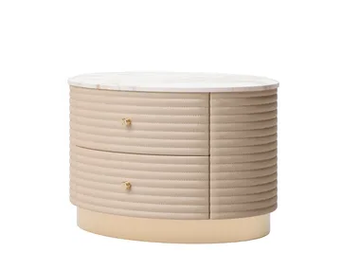 ELLIS - Oval bedside table with drawers by VOLPI