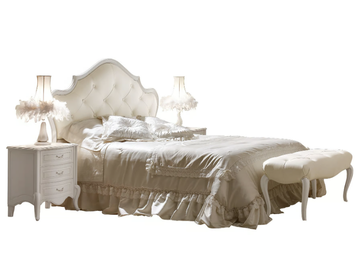 MARGHERITA - Double bed with tufted headboard by VOLPI