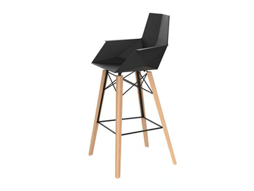 FAZ WOOD - Polypropylene barstool with armrests by VONDOM