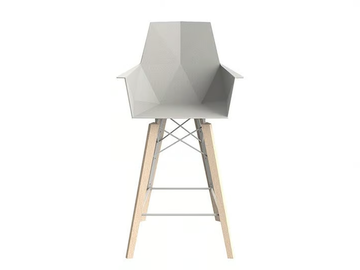 FAZ WOOD - Polypropylene garden chair with armrests by VONDOM