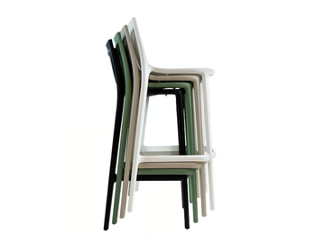 IBIZA - Stackable high polypropylene stool with back by VONDOM