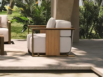 TULUM - Fabric garden armchair with armrests by VONDOM