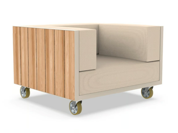 VINEYARD - Aluminium and wood garden armchair with armrests by VONDOM
