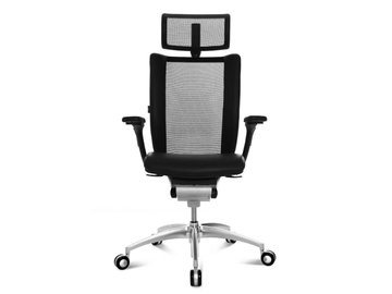 TITAN LIMITED - Height-adjustable leather office chair with 5-Spoke base by Wagner