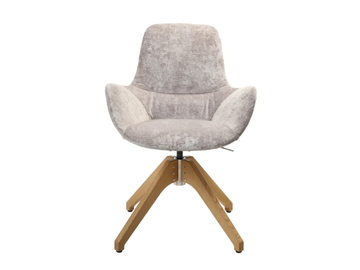 W-CLUB COMPACT - Swivel trestle-based chair with armrests by Wagner