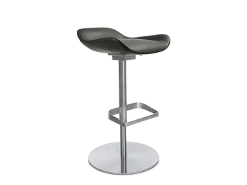 W-CLUB - Swivel leather stool with footrest by Wagner