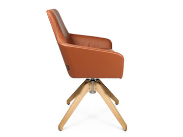 W-CUBE 1 CFL - Swivel trestle-based easy chair by Wagner