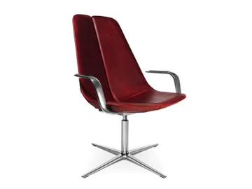 W-LOUNGE CHAIR 2 - Swivel with 4-spoke base easy chair with armrests by Wagner