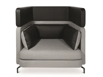 W-LOUNGE ONE SEATER HIGH - Fabric armchair high-back by Wagner