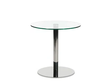 W-TABLE - Round glass and steel coffee table by Wagner