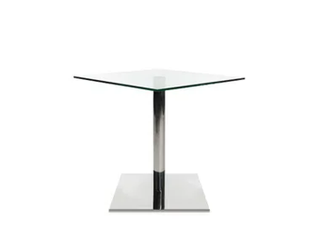W-TABLE - Square glass and steel coffee table by Wagner