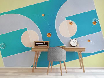 BASKETBALL BALLET - PVC free, eco-friendly, washable wallpaper by WallPepper®/Group