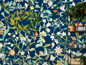 BOUQUET - Tropical wallpaper, PVC free, eco, washable by WallPepper®/Group