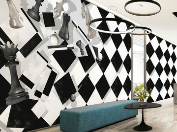 CHECKMATE - PVC free, eco-friendly, washable wallpaper by WallPepper®/Group