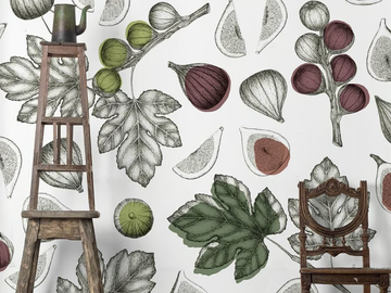 FICUS CARICA - Tropical wallpaper, PVC free, eco, washable by WallPepper®/Group