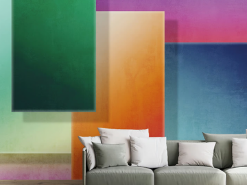 GEOMETRIC RAINBOW - PVC free, eco-friendly, washable nuanced wallpaper by WallPepper®/Group