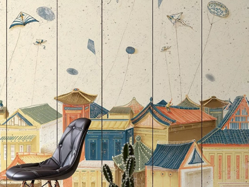 IL PAESE DEL BUON AUGURIO - Oriental wallpaper, PVC free, eco, washable by WallPepper®/Group