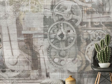 INGRANAGGI - Modern wallpaper, eco-friendly, PVC free and washable by WallPepper®/Group