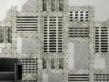 METALLIC CITY - Industrial and modern wallpaper, PVC free, eco, washable by WallPepper®/Group