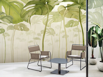 MONSTERA - PVC free, eco-friendly, washable natural wallpaper by WallPepper®/Group