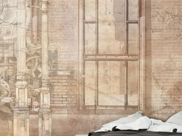 THROUGH THE WINDOWS - Industrial and modern wallpaper, PVC free, eco, washable by WallPepper®/Group