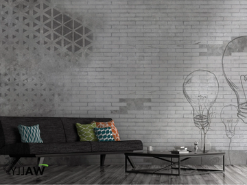 BULB - Brick effect fire retardant washable nonwoven wallpaper by WALLYART