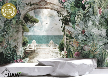 FLEUR - Washable trompe l'oeil wallpaper by WALLYART