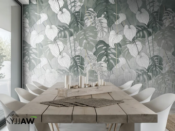 MAYA - Fire retardant washable Tropical nonwoven wallpaper by WALLYART