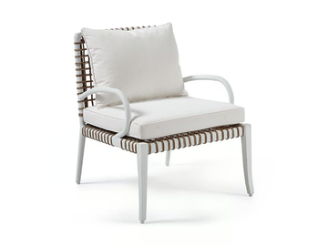 DELTA - Garden upholstered aluminium easy chair with armrests by Walters