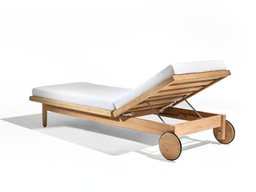 GEORGICA - Recliner teak sun lounger with castors by Walters