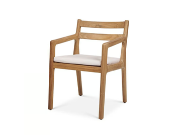 LAUREL - Teak chair with armrests with integrated cushion by Walters