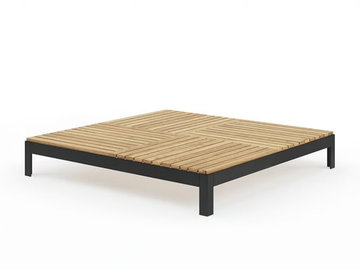 MORE COMFORT LARGE - Square steel and wood coffee table by Walters