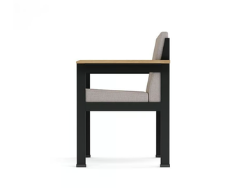 MORE COMFORT - Upholstered steel garden chair with armrests by Walters