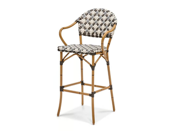 RESORT BERGERAC - Aluminium barstool with armrests by Walters