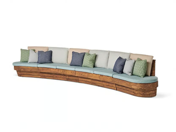 RESORT DRAKEFORD - Curved sectional teak garden sofa by Walters