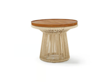 RESORT DUPONT - Round aluminium and wood garden side table by Walters