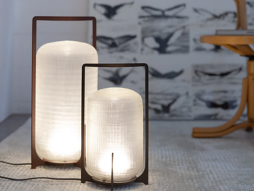 TWILIGHT - LED Glass and Stainless Steel table lamp by Warli