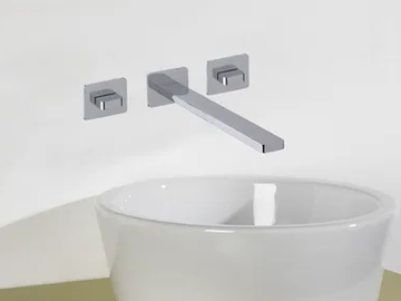 ITAP T6.16.3F - 3 hole wall-mounted chromed brass washbasin tap by Waterevolution