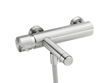 S22 T4.30 - Stainless steel bathtub mixer with flexible hose by Waterevolution