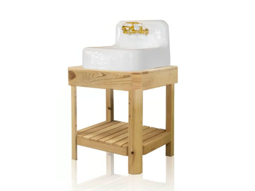 TENSAS - Single wooden vanity unit with integrated washbasin by WatermarkFixtures