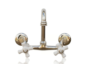 WMF-LF-604-PC - Wall-mounted 2 hole brass washbasin mixer by WatermarkFixtures