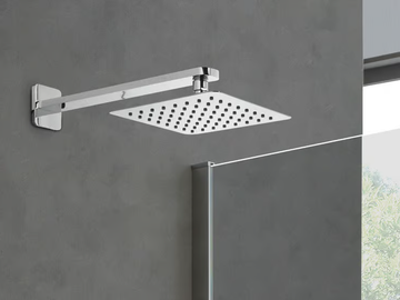 QUADRO - Wall-mounted square overhead shower with arm by WEISS-STERN