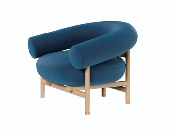 LOOP - Upholstered fabric armchair with armrests by Wewood
