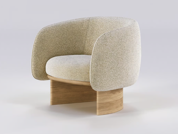 NIDO - Upholstered fabric armchair with armrests by Wewood