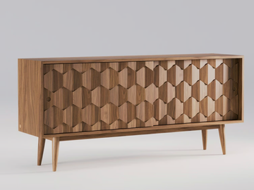 SCARPA - Oak sideboard with sliding doors by Wewood