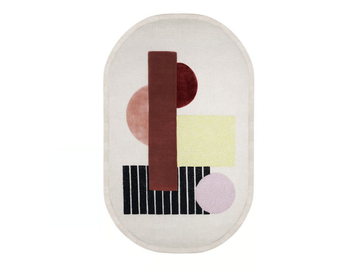 BROWN - Hand-knotted oval rug in wool and viscose by Wiener GTV Design