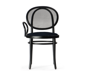 N.0 - Wooden chair with an armrest and mesh backrest by Wiener GTV Design