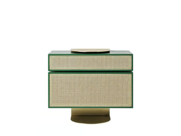NYNY - Wooden and woven cane chest of drawers by Wiener GTV Design