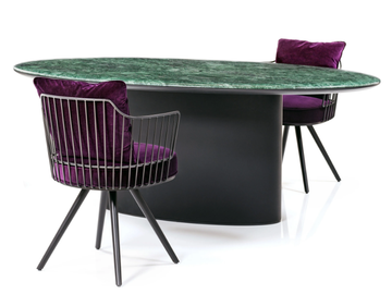 ANTILLES - Oval marble dining table by Wittmann
