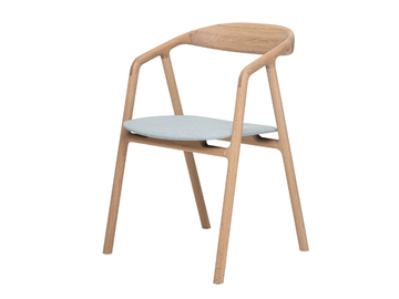 BLED - Upholstered solid wood chair with armrests by Woak